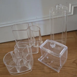 Smink behållare - 3 olika smink behållare 1 för tops 1 för ansiktspads 1 sminkborstshållare 1 smink hållare♡☆