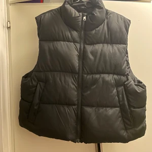 Väst - Säljer en svart dunväst som är perfekt för kyligare dagar. Västen har en dragkedja framtill och är quiltad för extra värme. Perfekt för höst och vinter!