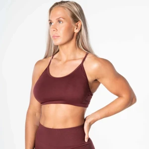 Prime Seamless Top -  Burgundy - Träningstopp med öppen rygg och uttagbara ilägg. Använd ca 5 gånger så i nyskick men tyvärr för liten för mig ❤️❤️ 