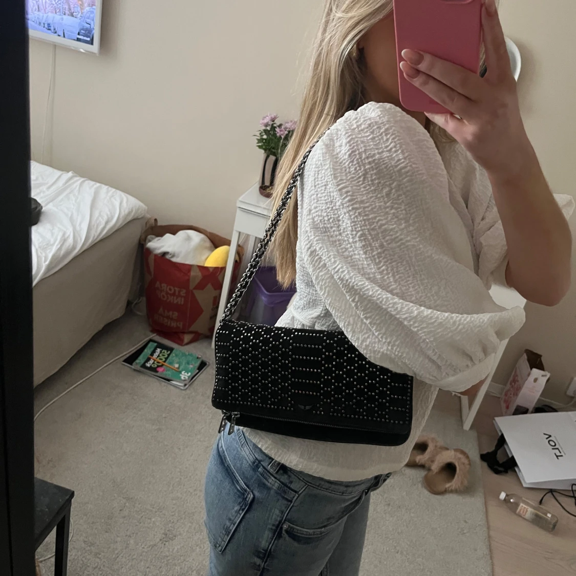 Zadig et Voltaire Svart axelväska med nitar - 4