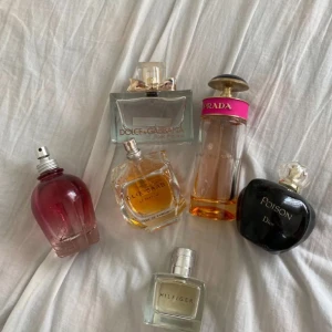 Parfymkollektion med olika märken - Säljer en samling av sex parfymer från olika märken. Inkluderar Dolce & Gabbana, Prada, Dior Poison, och Hilfiger. Perfekt för den som vill ha en varierad doftgarderob! Skriv DM för mer info!