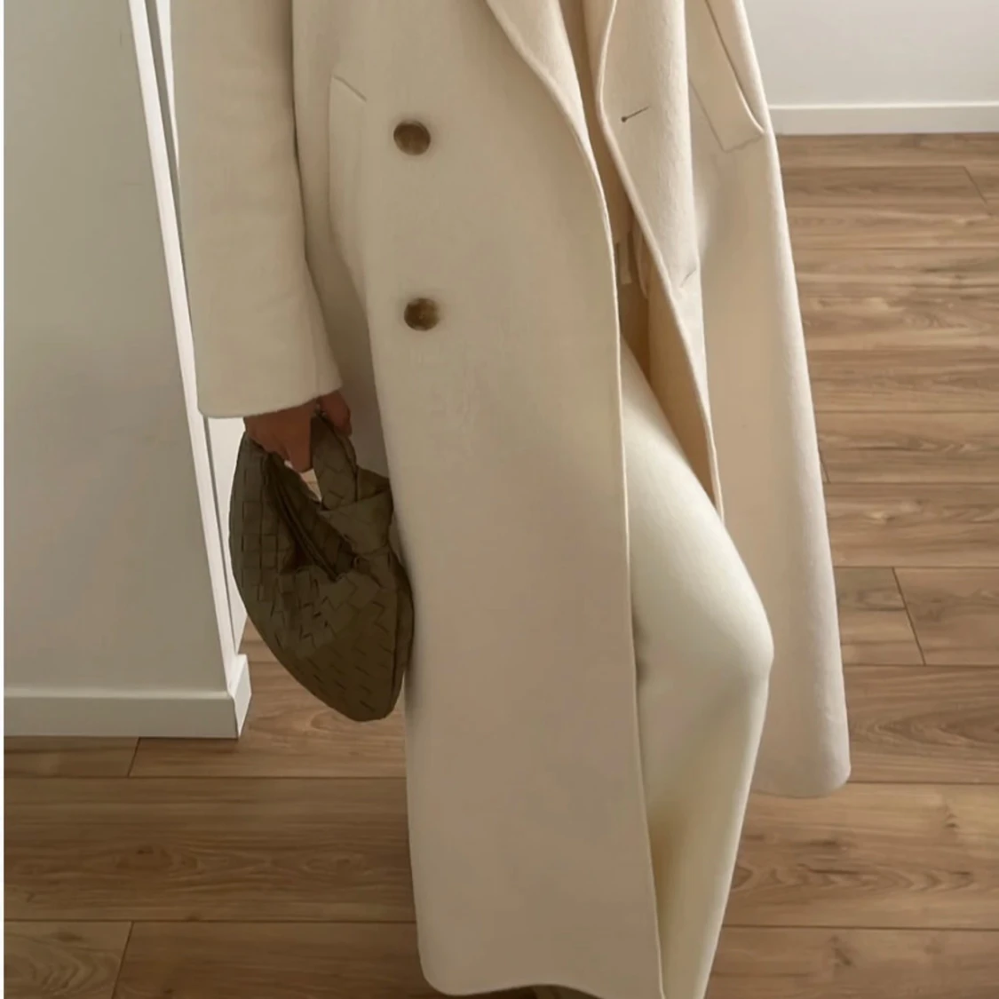 Vit lång kappa - 90