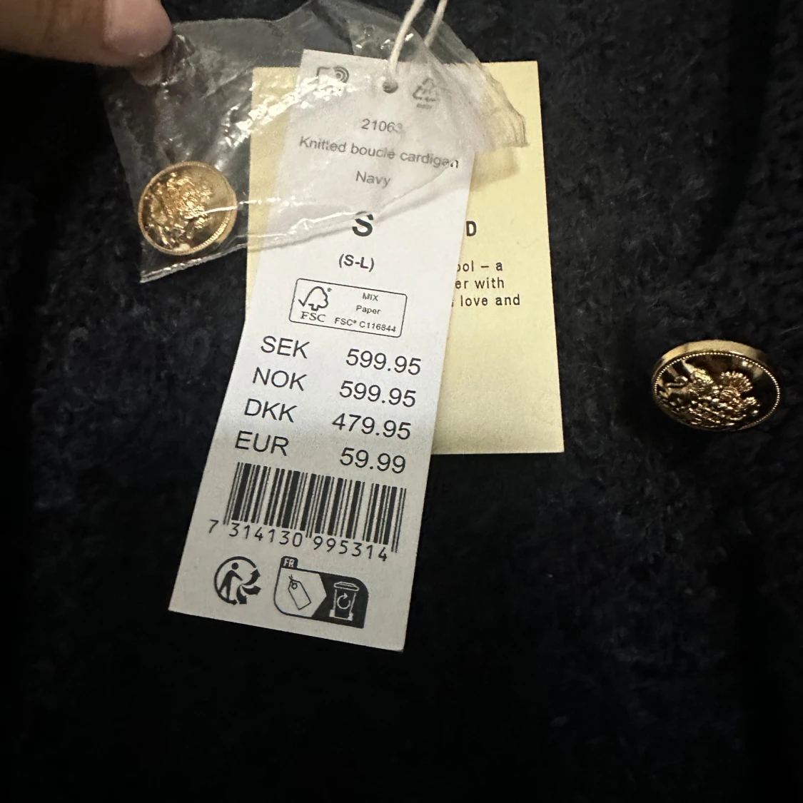 Marinblå kofta/ jacka - 90