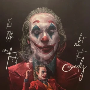 Poster med ”the joker”  - Poster med ett joker motiv köpt av autentisk konstnär. Postern är ungefär 42x29 cm. 
