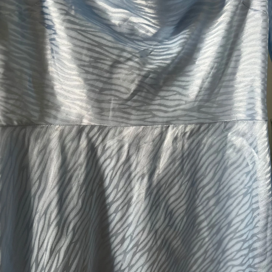 Ljusblå klänning med zebramönster - 1