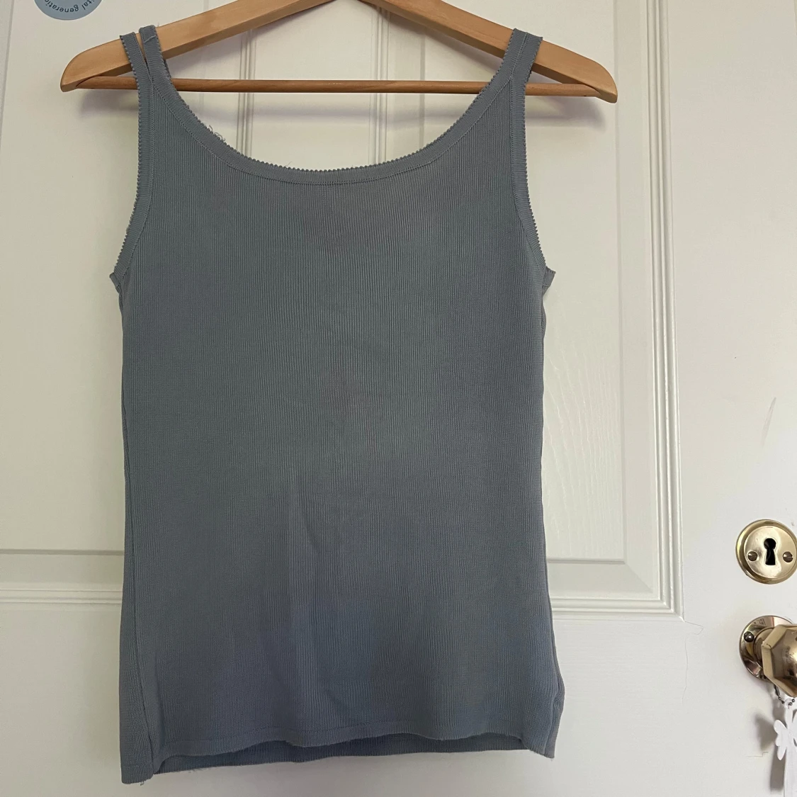 Grå/blå linne med paljetter  - 91