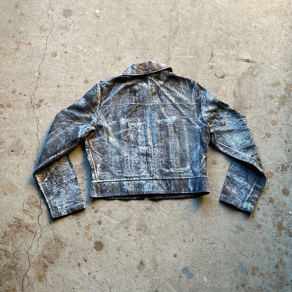 Cropped painted jacket - 1