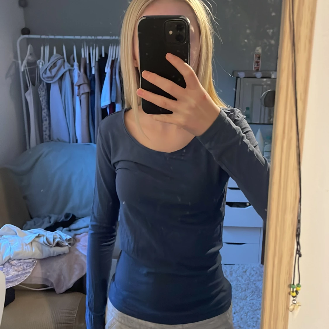 Mörkblå långärmad topp från lager 157 - 91