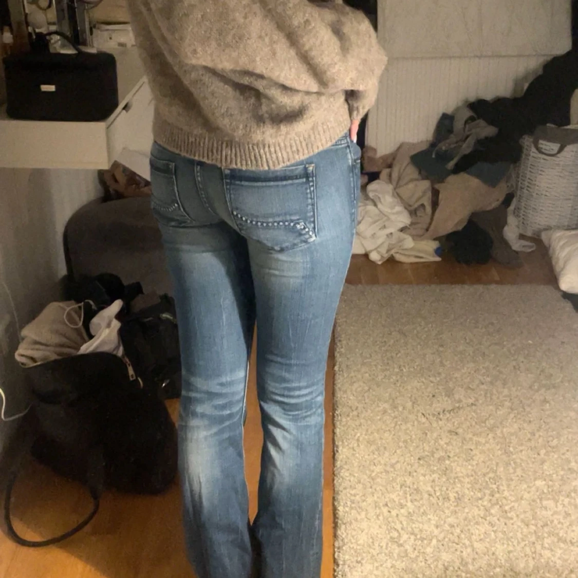 Blå bootcut jeans - 1