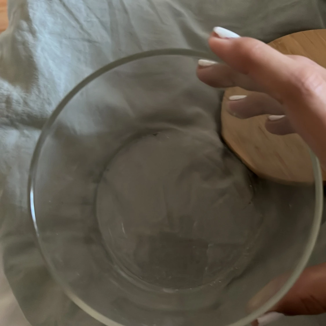 glasburk med trä lock - 2