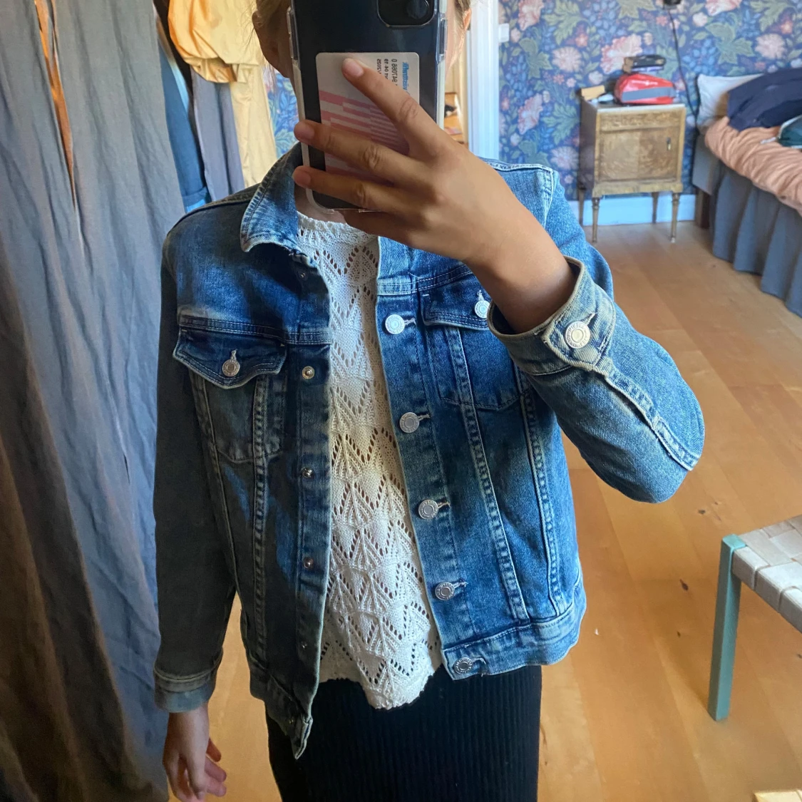 Blå jeansjacka från &Denim, strl 140 - 4