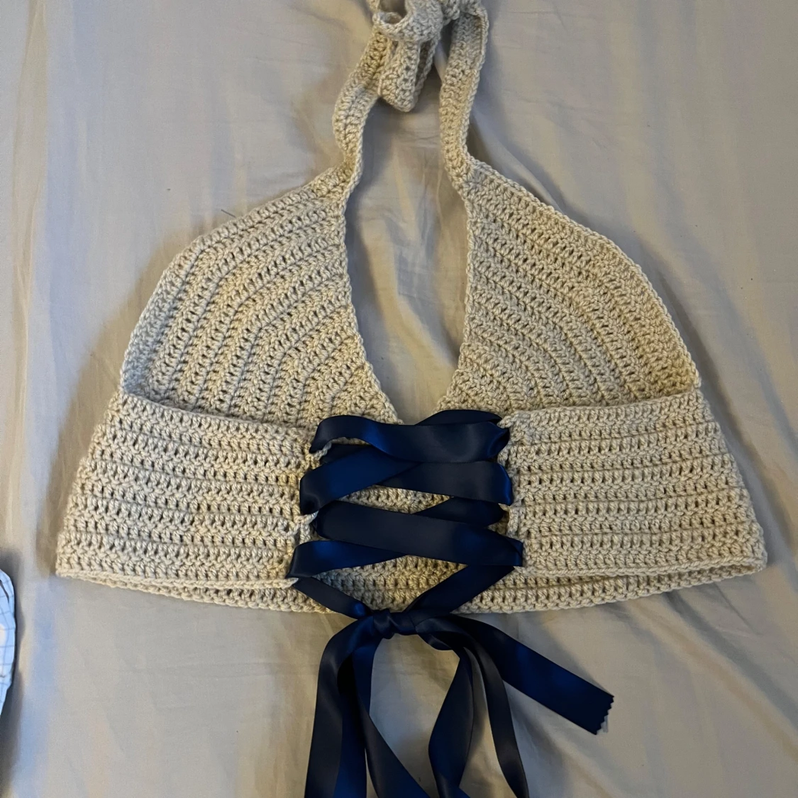 Virkad topp med snörning - 1