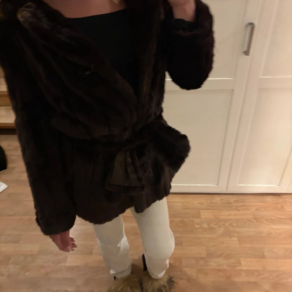 Mörkbrun äkta pälsjacka från A.C. Bang - 1