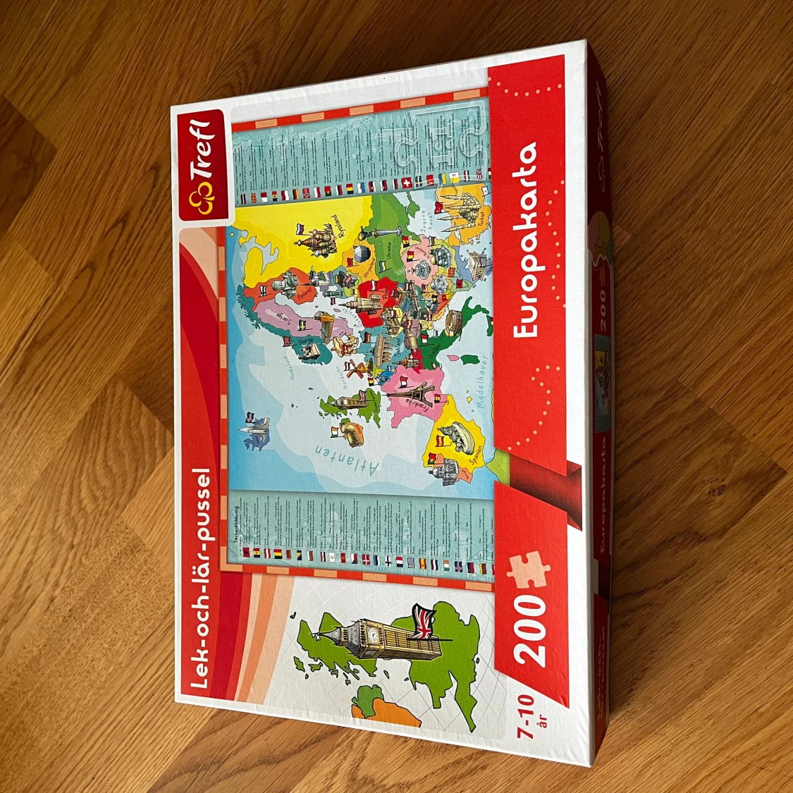 Lek- och lär-pussel Europakarta 200 bitar