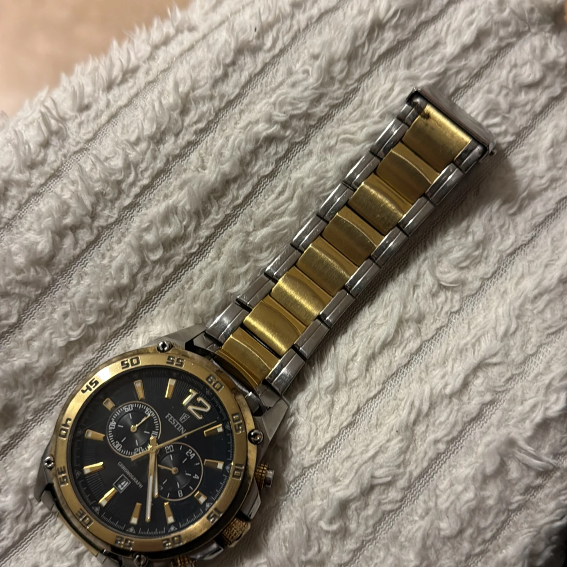 Festina kronograf herrklocka guld/silver - 2