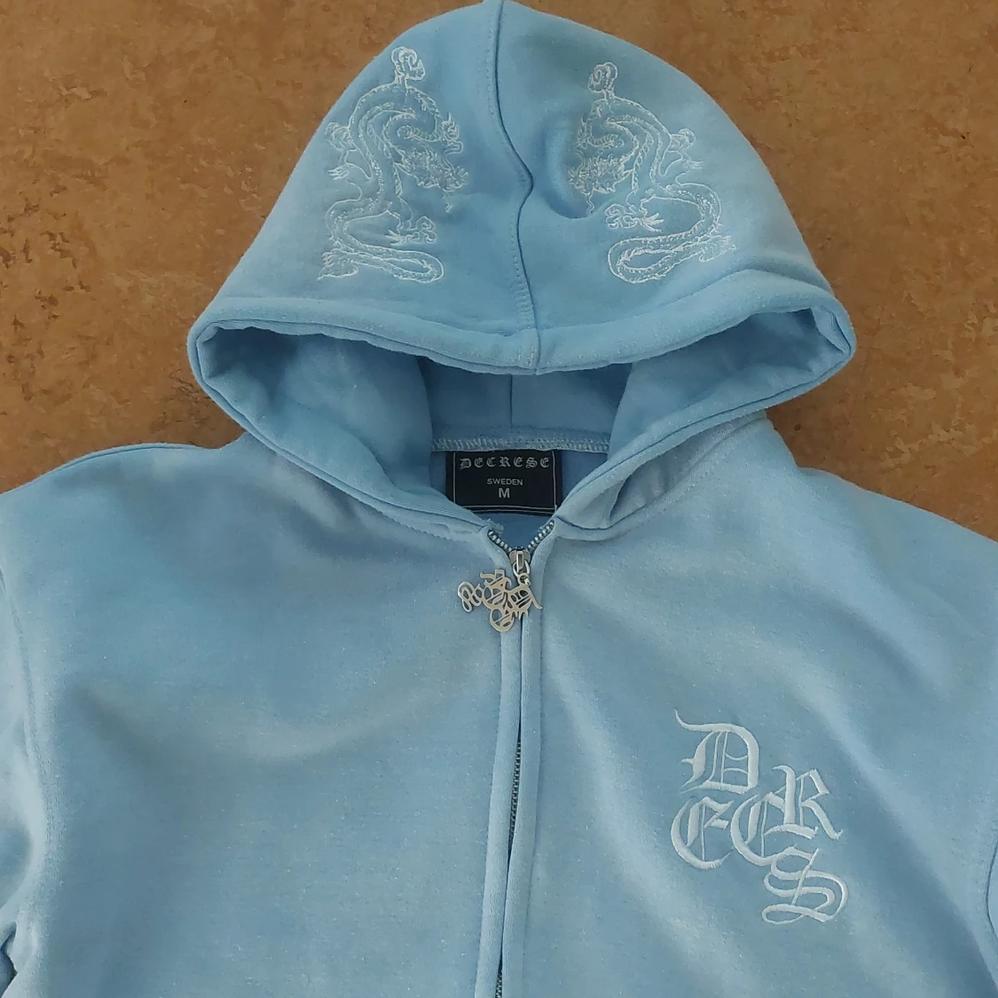 Ljusblå hoodiejacka  - 3