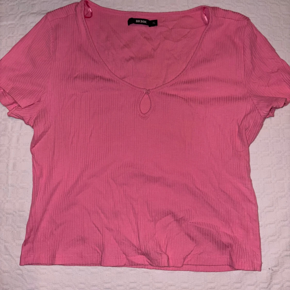 Rosa ribbad topp från Bik Bok - 3