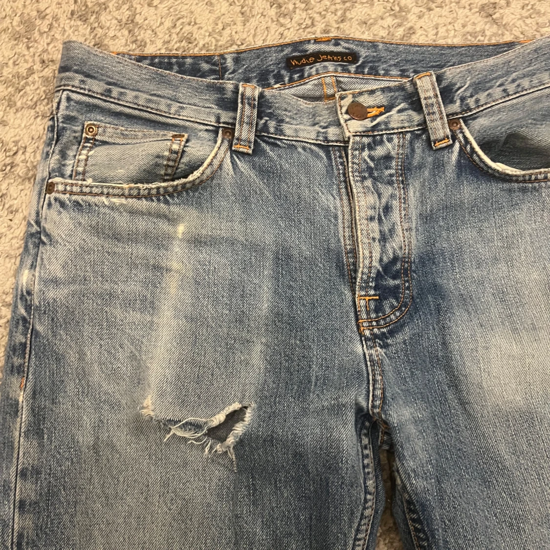 Nudie Jeans blå slitna jeans 31/32 - 1