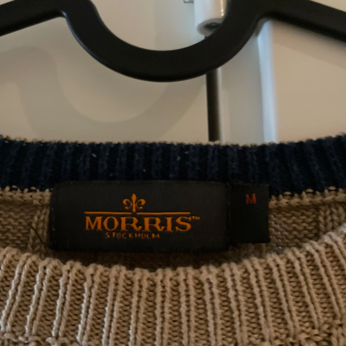 Beige kabelstickad tröja Morris - 4