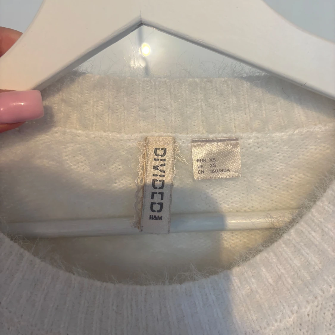 Vit stickad tröja från H&M Divided - 2