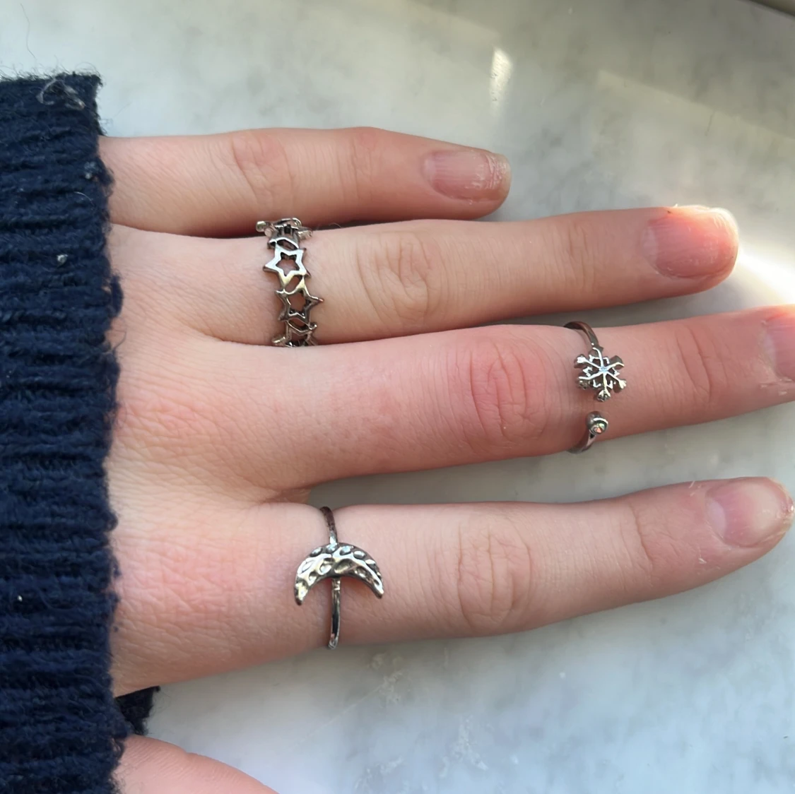 Set med silverringar  - 3