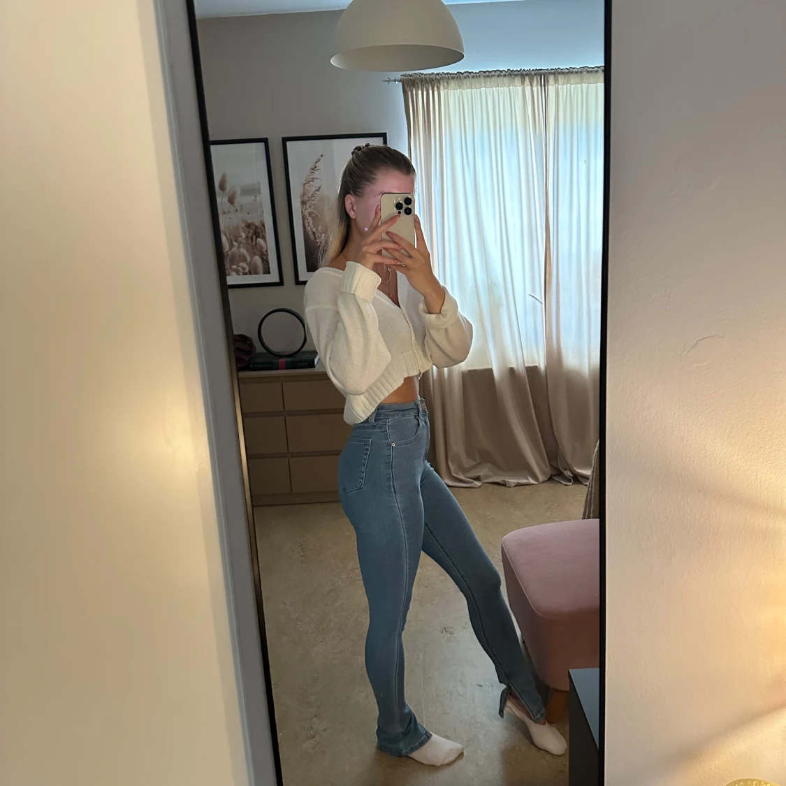 Ljusblå skinny jeans