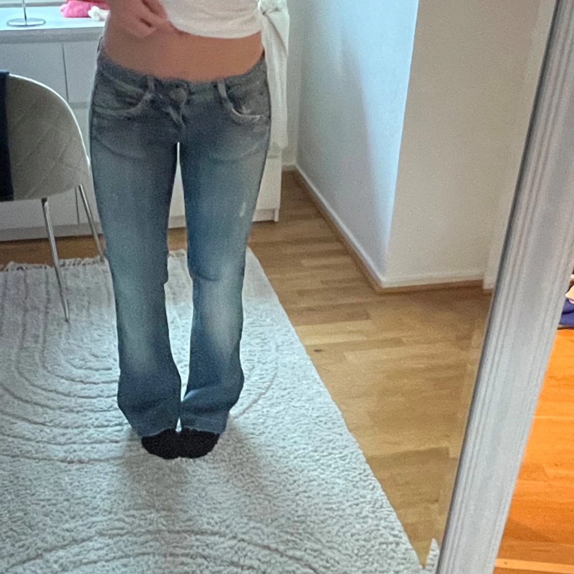 Blå bootcut jeans