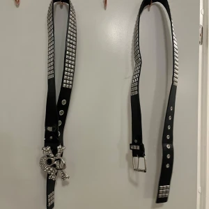 Nitbälten - Den med skallen för 100kr, utan skalle för 60. Båda för 130