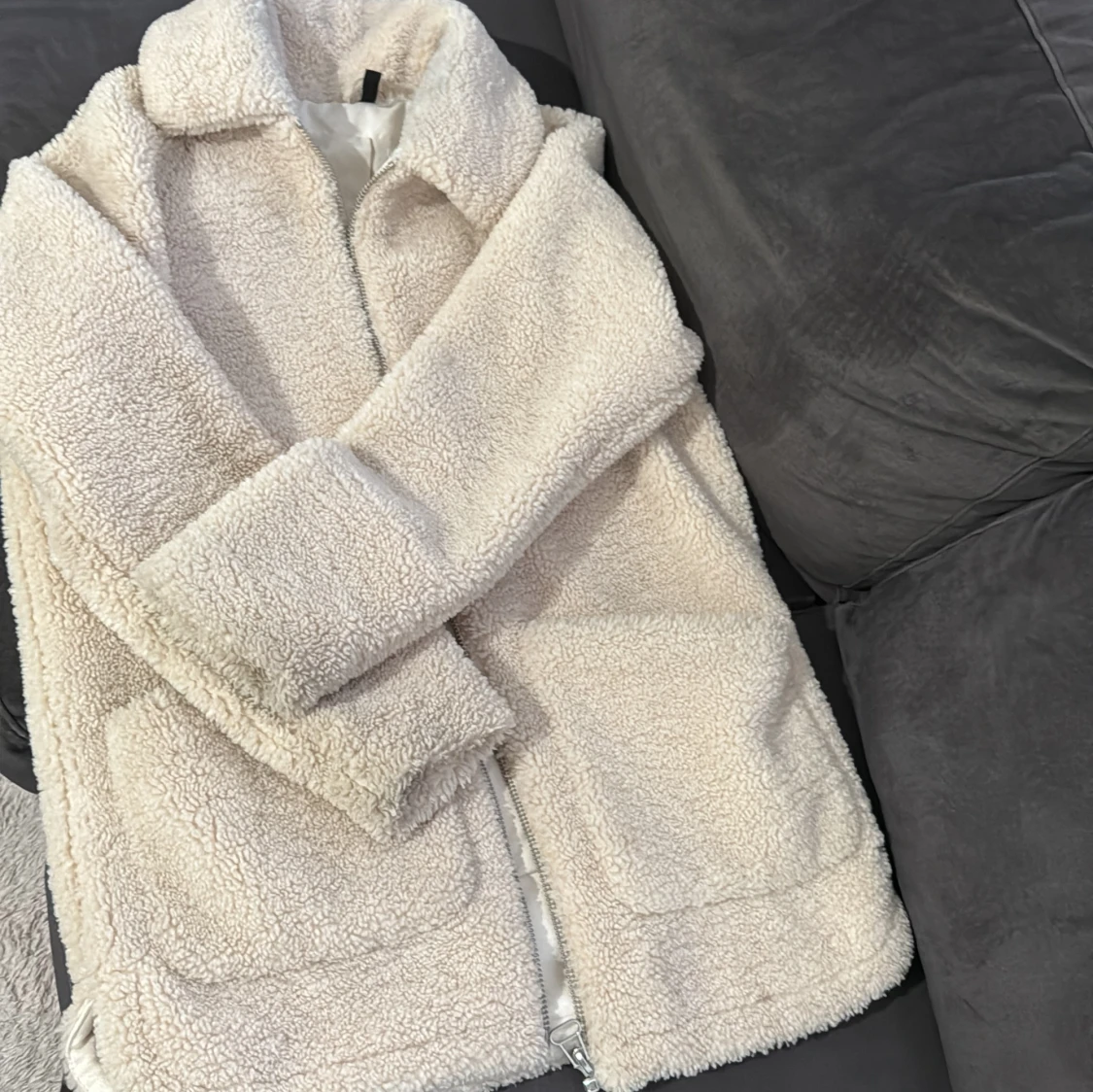 Beige teddyjacka - 1