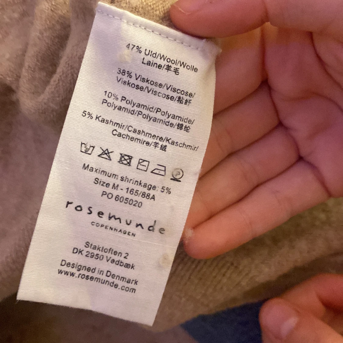 Beige kofta från Rosemunde i ullmix - 2