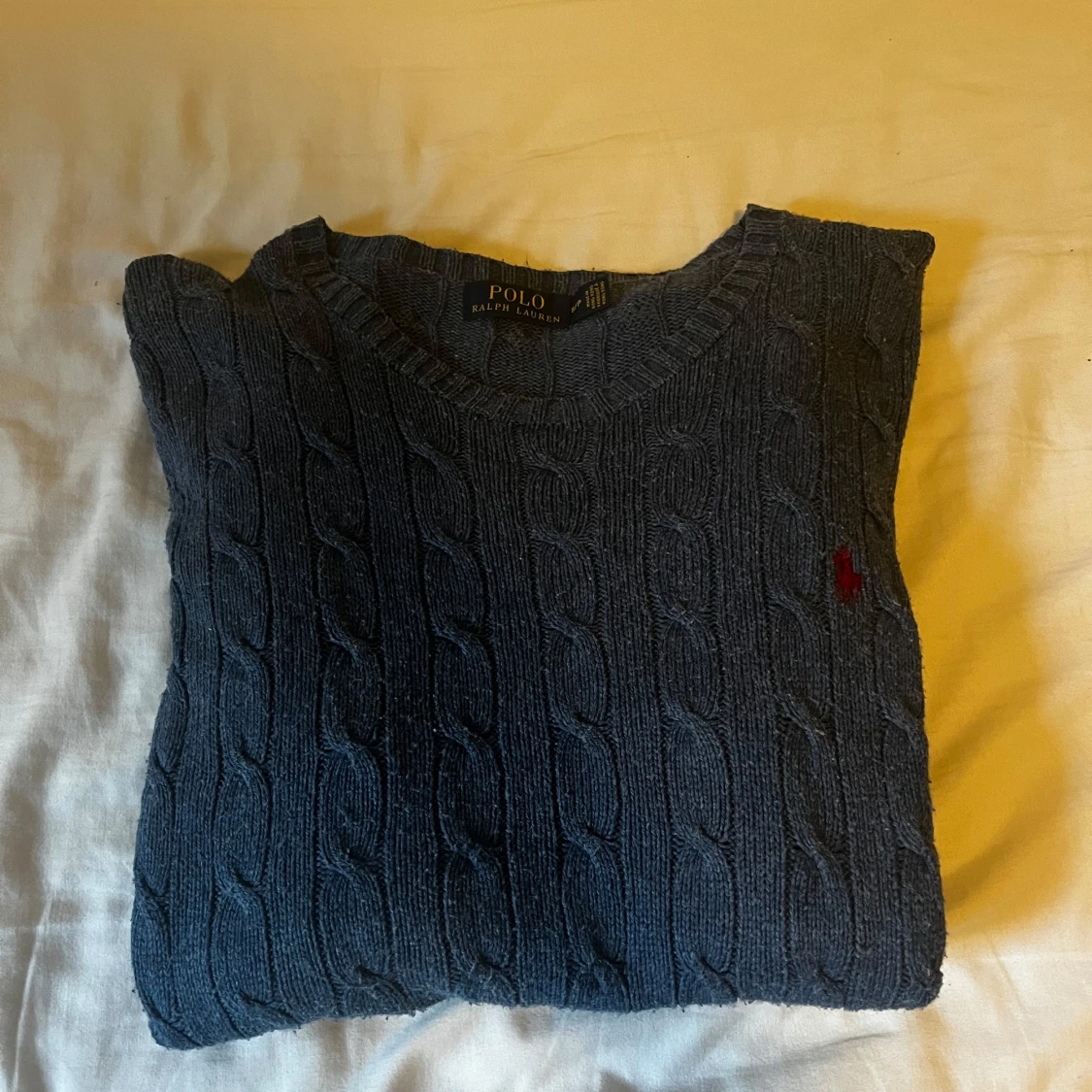 Blå kabelstickad tröja Polo Ralph Lauren - 3