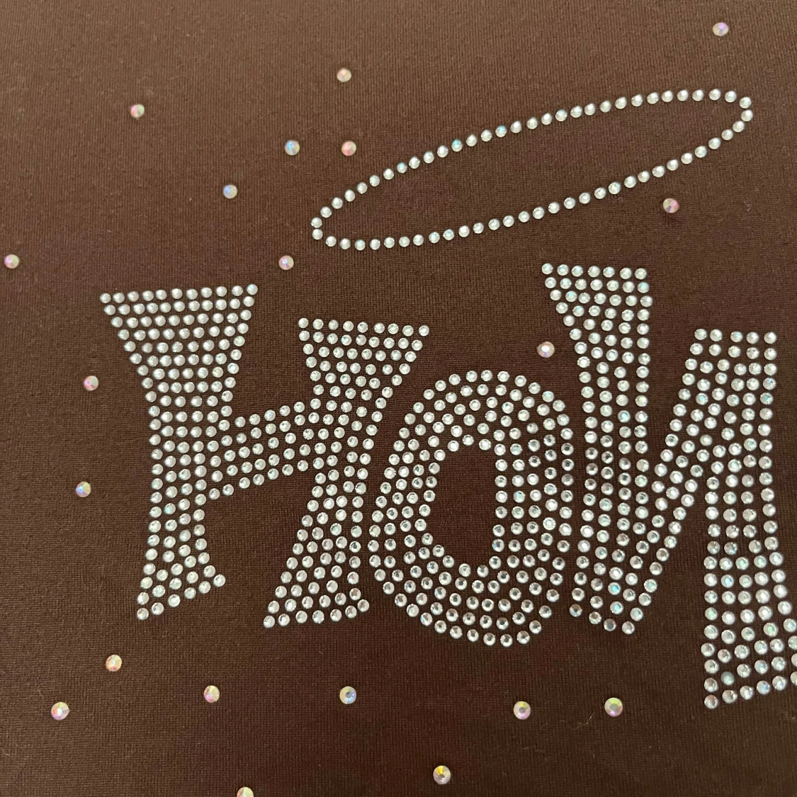 Brun croppad topp med strass från SHEIN - 1