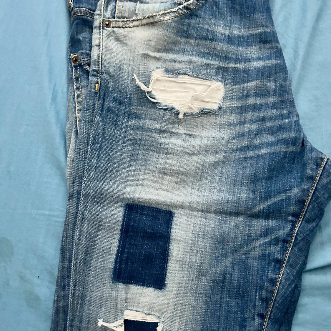 Dsquared2 blå slitna jeans, stl 52 - 2