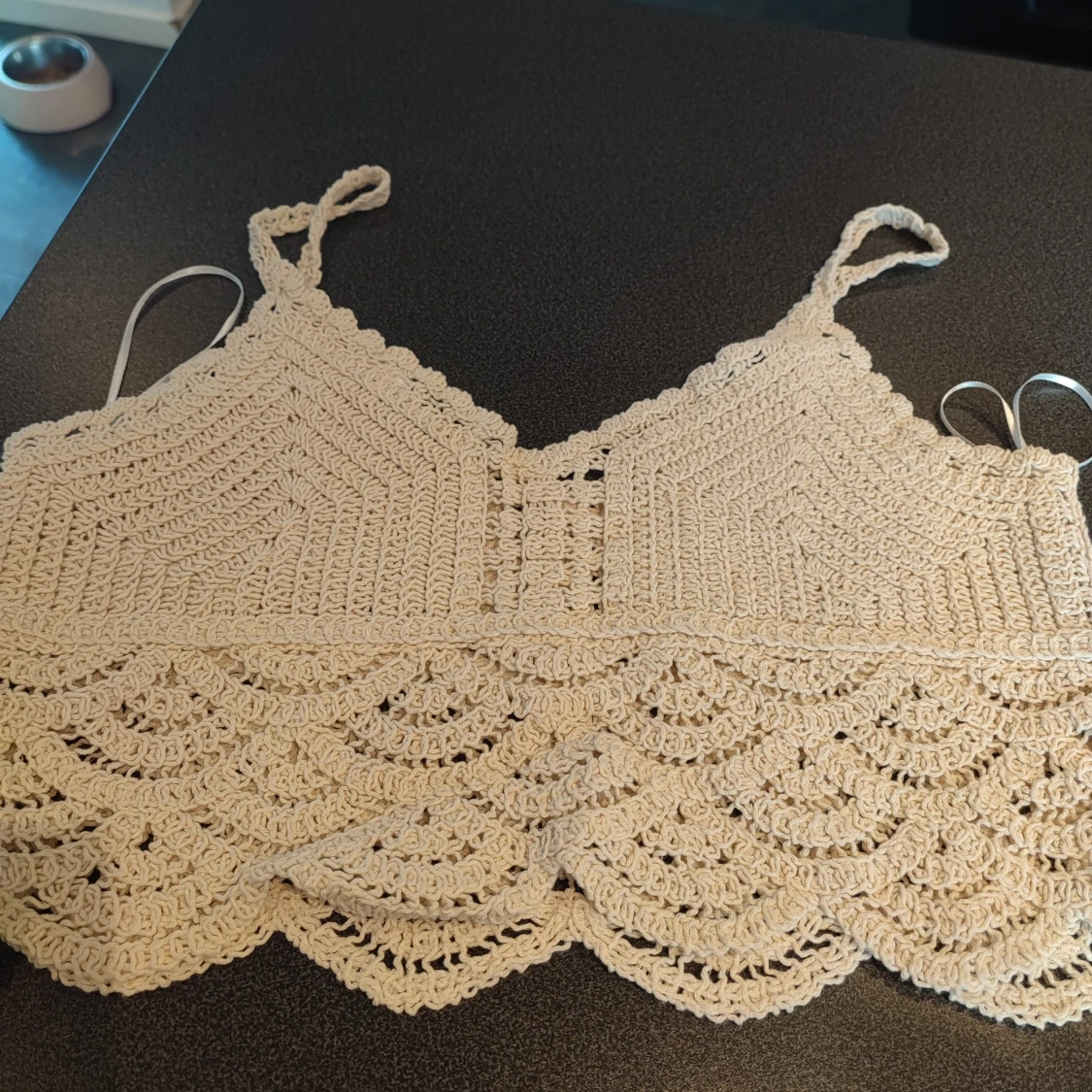 Beige virkad topp från Vila storlek xs  - 1