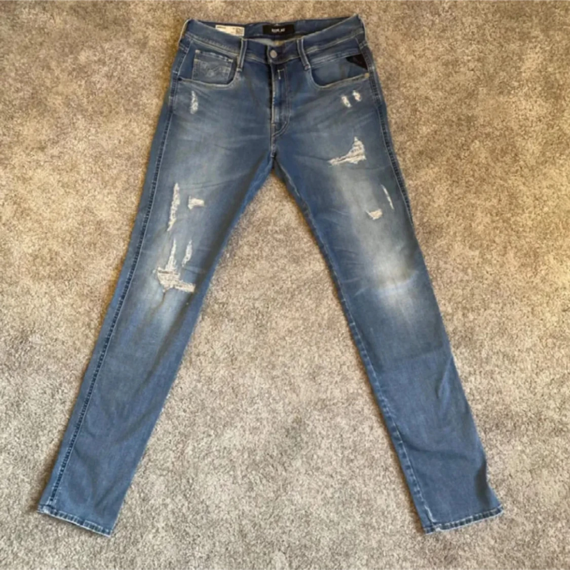 Replay slim  Hyperflex ljusblå med slitningar  - 2