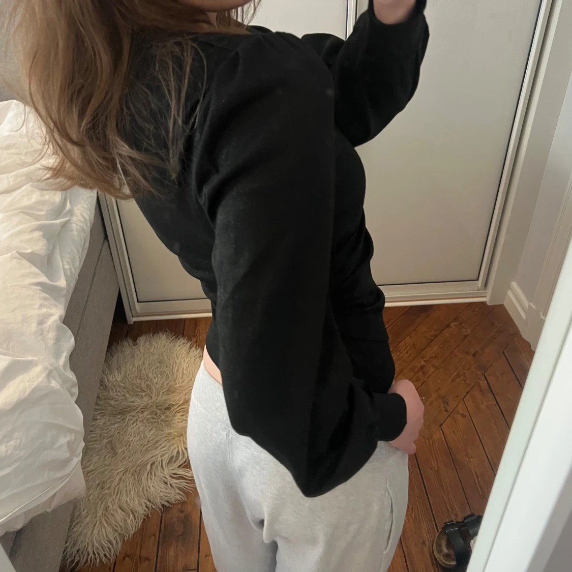 Svart långärmad glittrig festtopp - 2