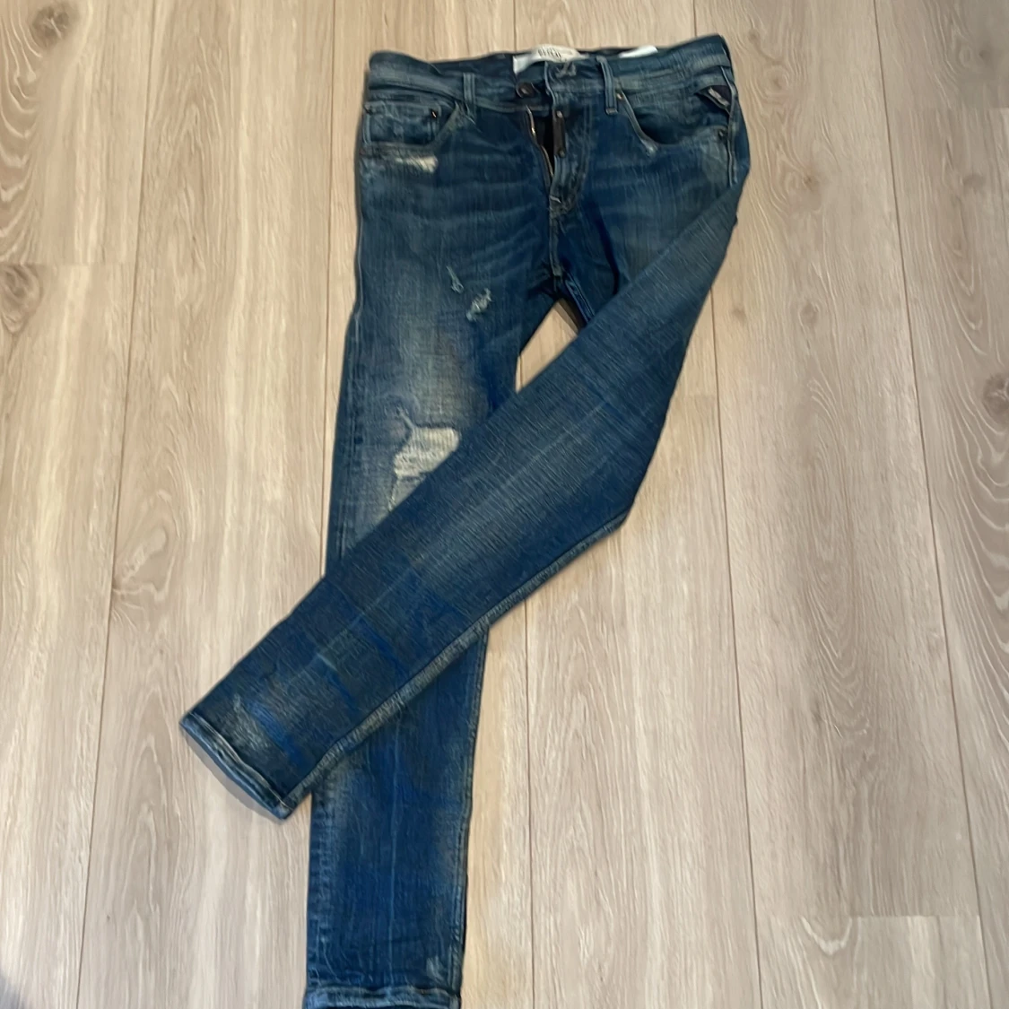 Replay blå slitna slim jeans - 2