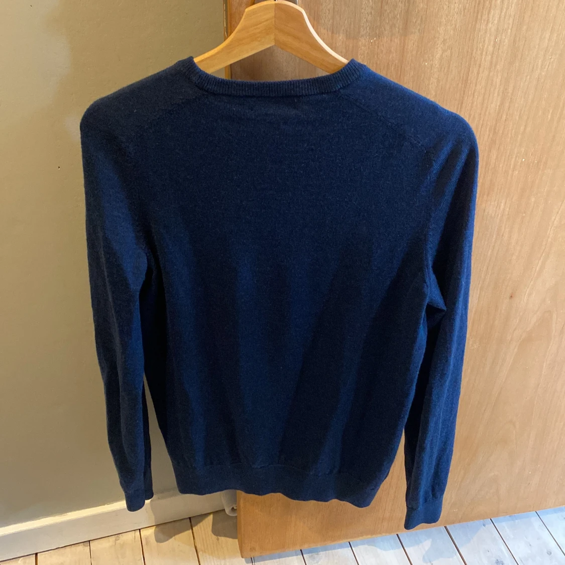 Marinblå merinoulltröja Morris S - 1