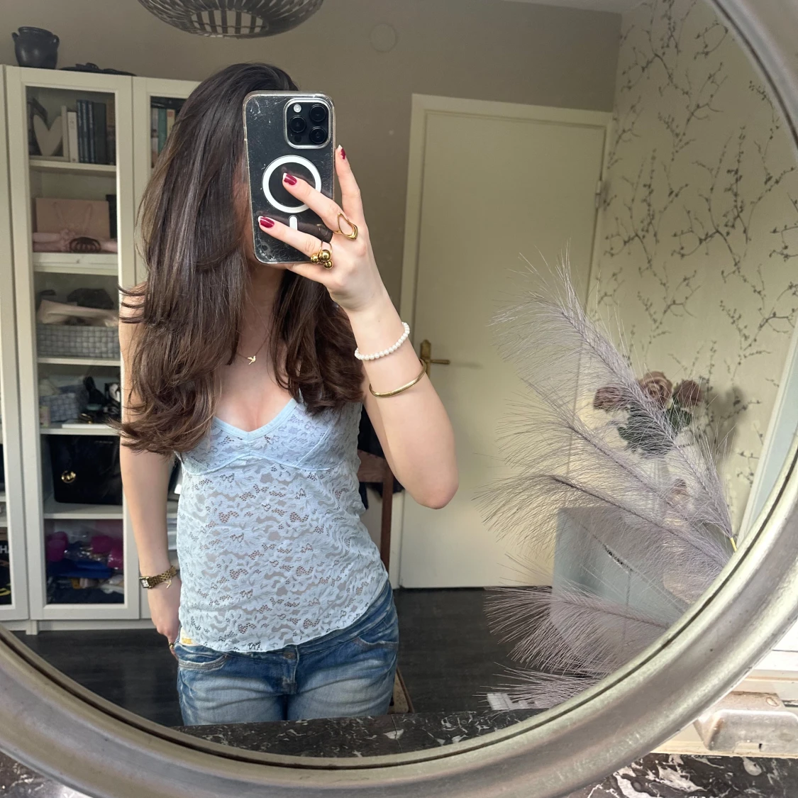 Ljusblå spetslinne - 1