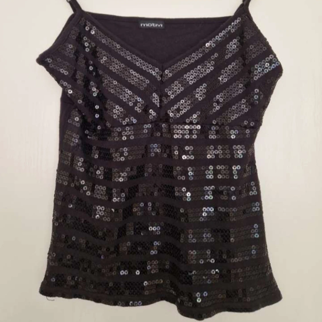 Svart paljett/glittrig topp från Motivi - 1