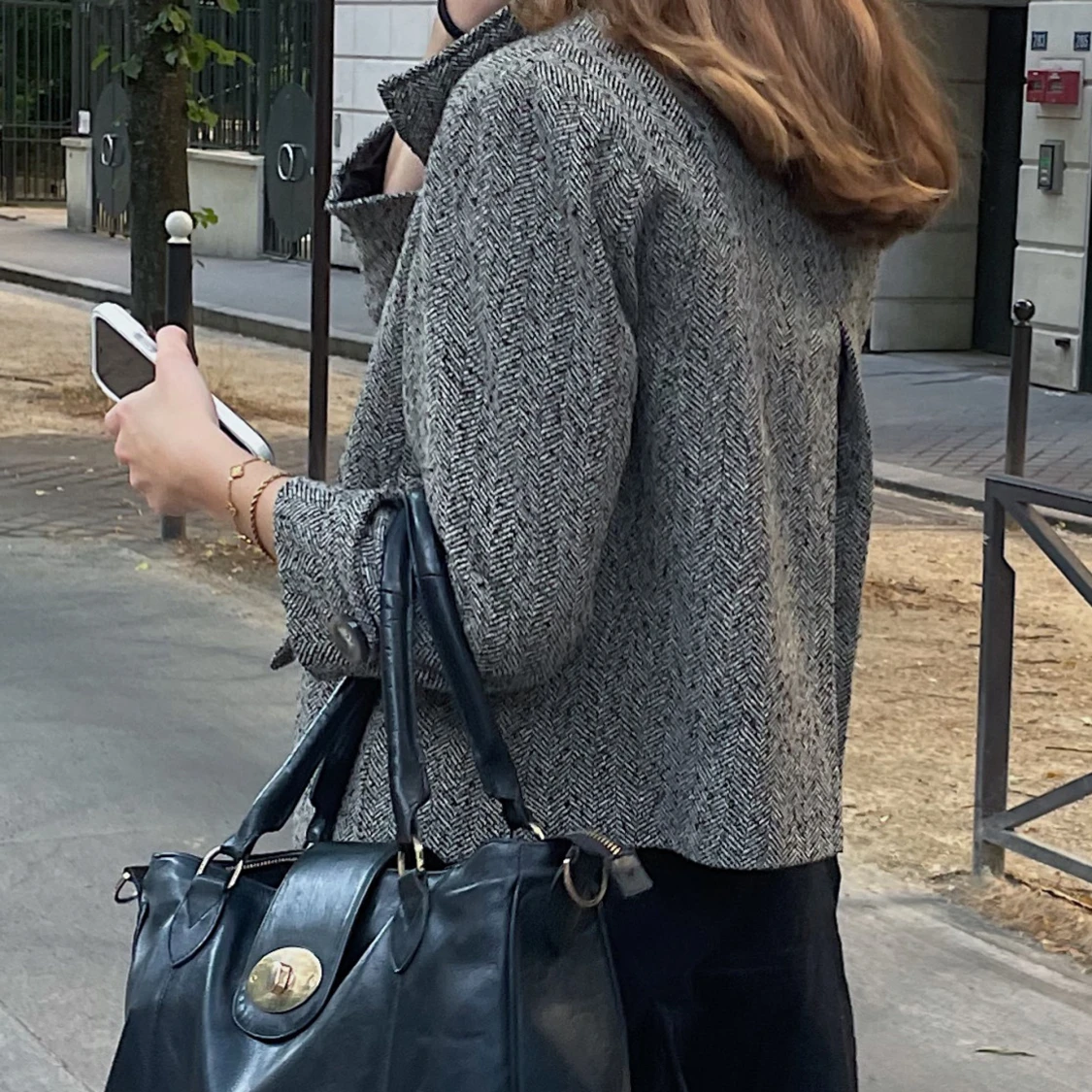 Grå ull-kappa trekvartsärmad - 1