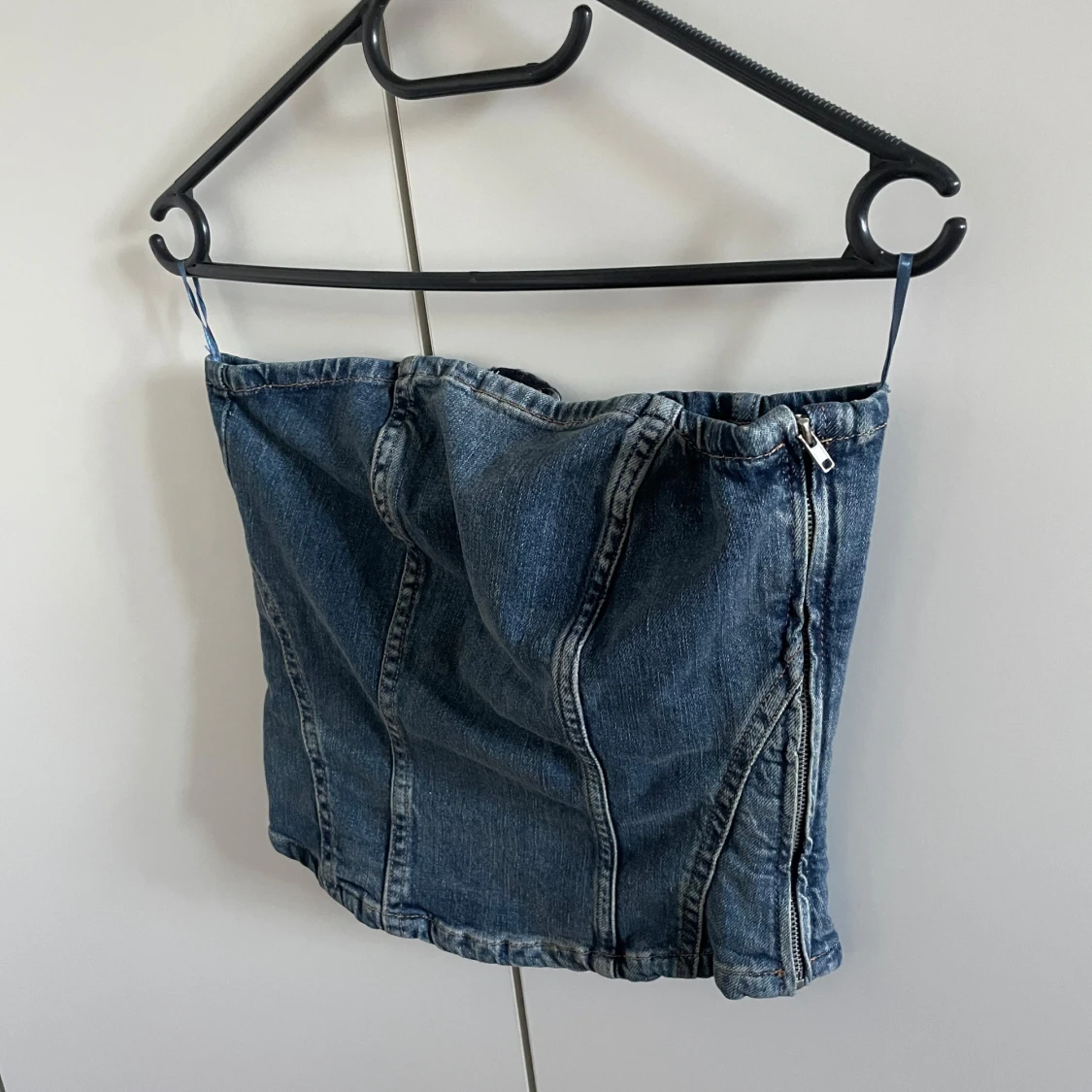 Jeans tubtopp med dragkedja - 2