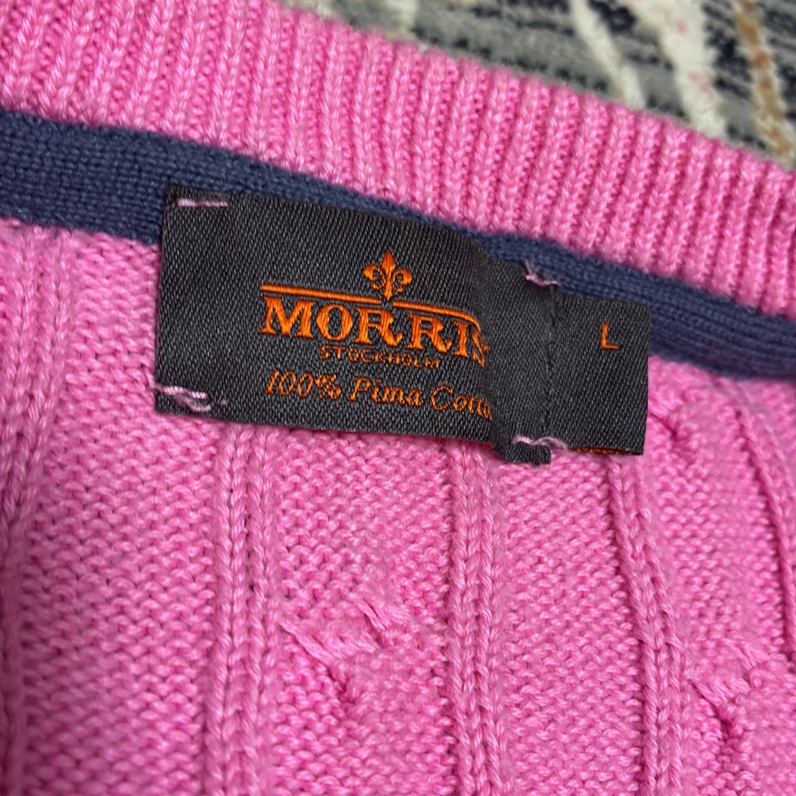 Rosa kabelstickad tröja från Morris - 2