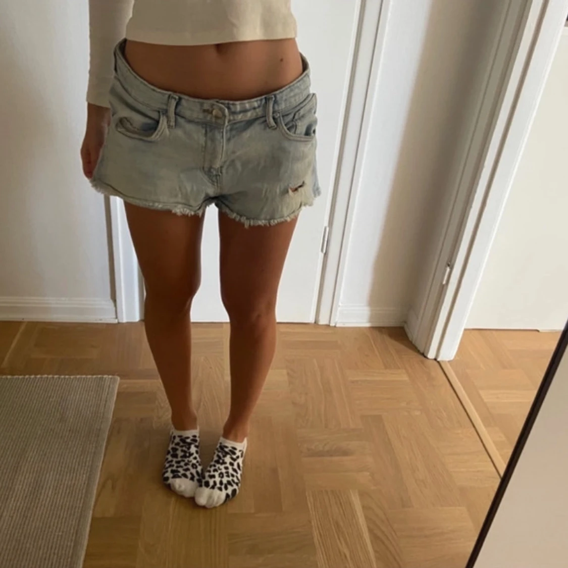 Ljusblå jeansshorts