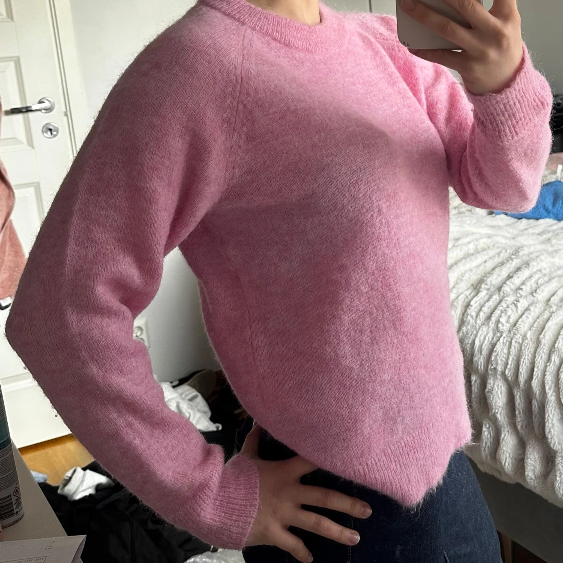 Rosa stickad tröja från Selected Femme