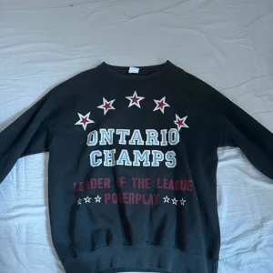 Svart sweatshirt med tryck - Cool svart sweatshirt med tryck, köpt på vinted men använt själv ca 3 ggr💞