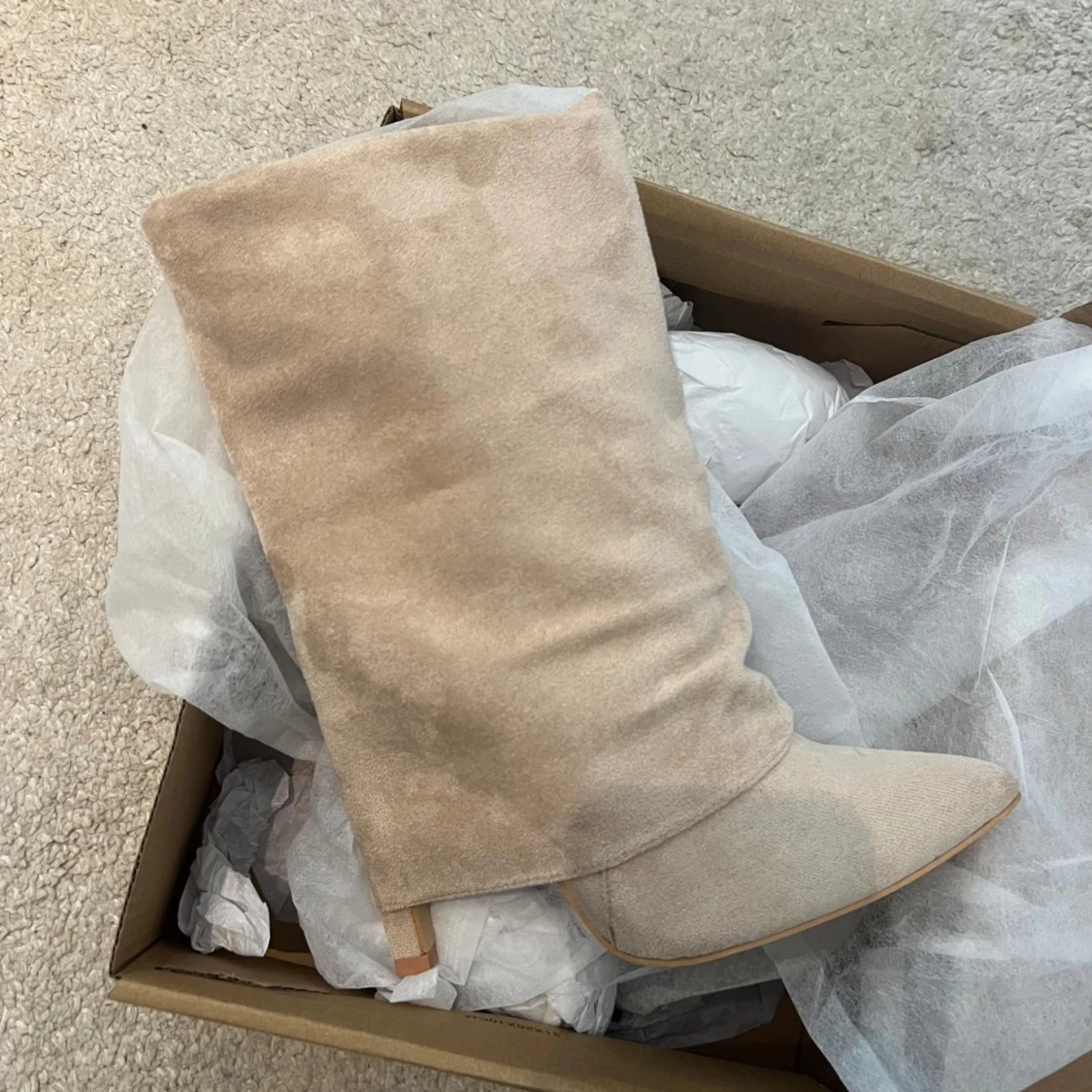 Beigea fold over boots - 2