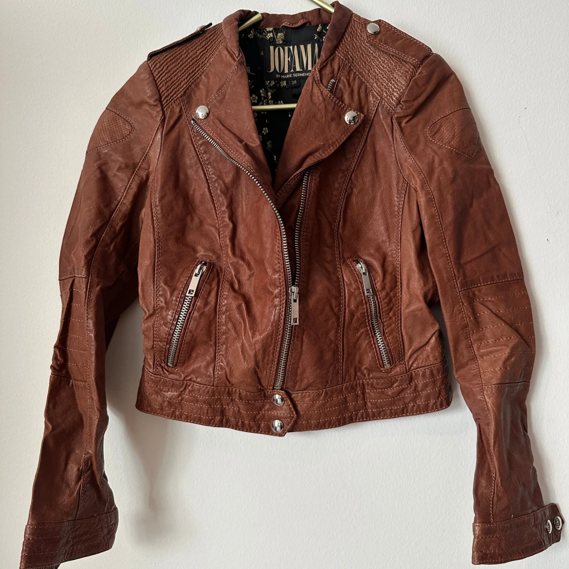 Brun skinnjacka Jofama Marie Serneholt Strl.34 