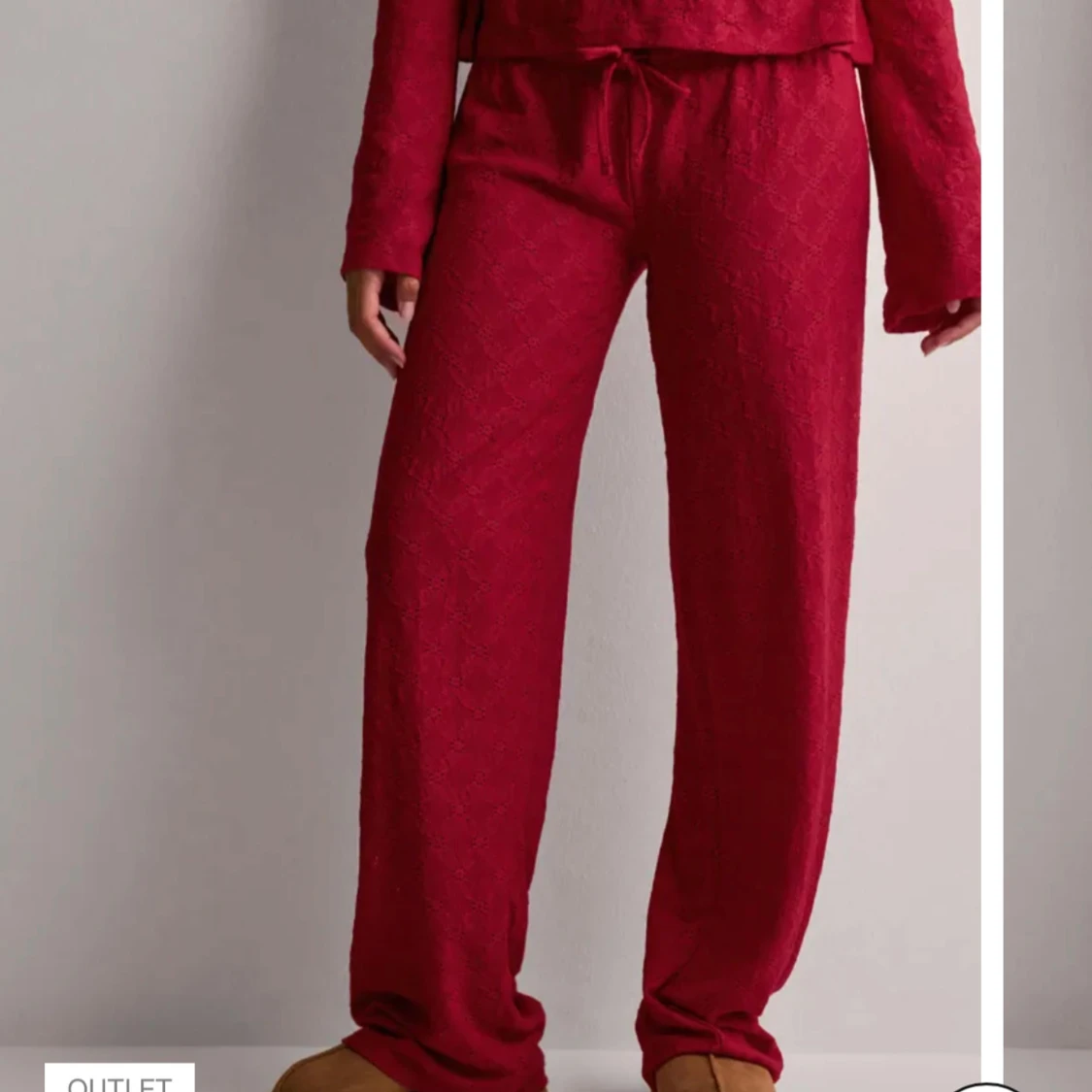 Röda vida byxor med snörning - 1