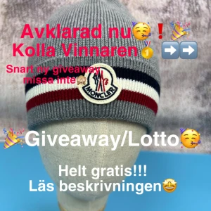 ✅Avklarad✅Giv3away‼️(Läs beskrivningen👇) - ✅Avklarad✅Stort till vår vinnare och vi ber dig genast kontakta oss🙌 Vad som gavs - Moncler Mössan i grå (authentic med äktighetsbevis) 4139kr nypris❗️ För att delta: 1. Likea denna annons✅ Följ detta konto✅ Tävlingen slutar vid 50 Följare, annars 7 augusti‼️Dela med dina vänner den här tävlingen så kan drar vi en vinnare 🥇  varje person som följer stegen hamnar på en Spin the wheel🎁 Om någon av följer eller ta bort sin like, så blir den diskad❌ Lycka till nu 🤞🤩 obs!!! Följ för mer😉